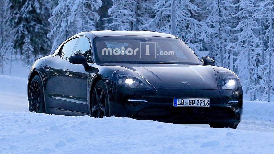 Porsche Mission E Winter Spy Shots