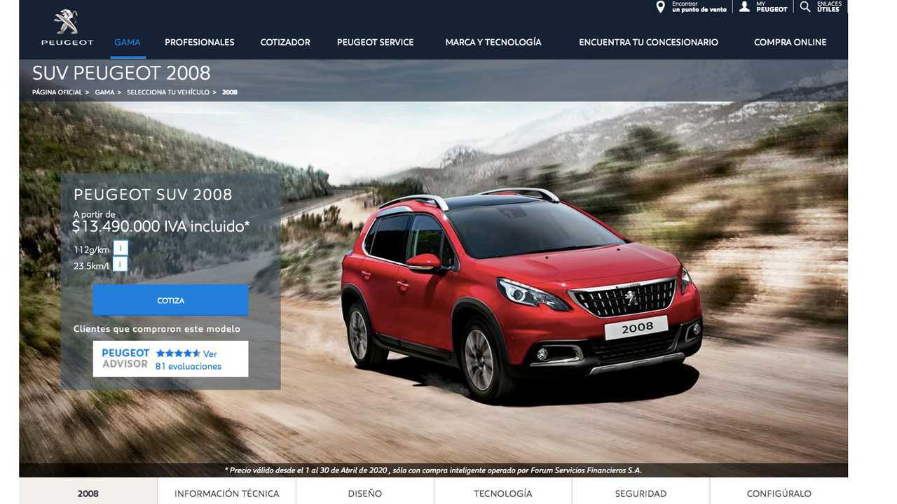 Precios Peugeot 2008 de primera generación (Chile)