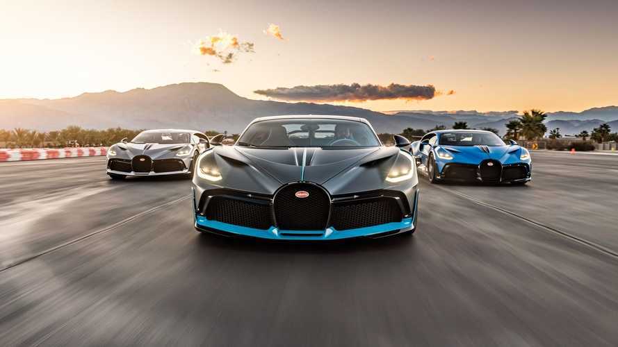 Tre Bugatti Divo sbarcano in California, e corrono in pista