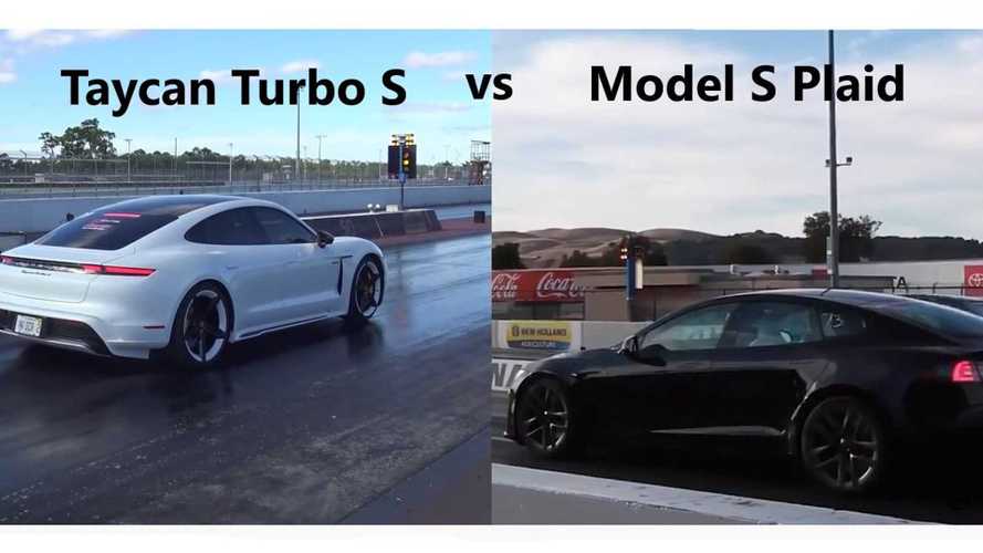Watch This: Tesla Model S Plaid vs Porsche Taycan Turbo S