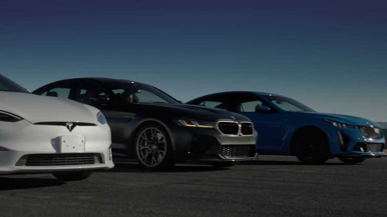 Tesla Model S Plaid vs BMW M5 CS vs Cadillac CT5-V Blackwing