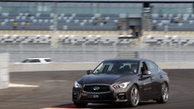 Sebastian Vettel in an Infiniti Q50 at Sochi GP circuit