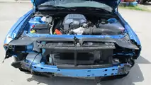 Crashed Dodge Challenger SRT Hellcat