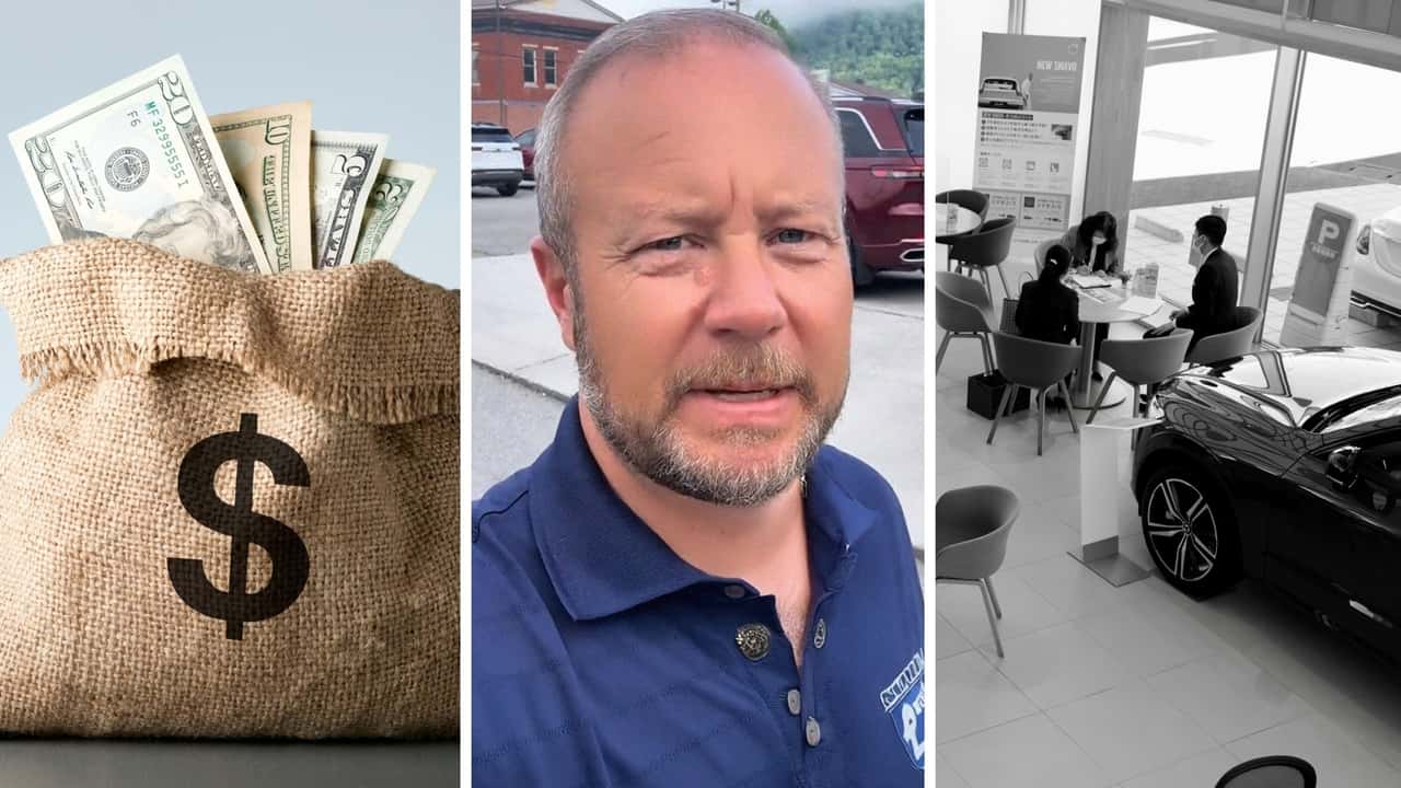 Man negotiates for the ‘out the door’ price at the dealership. He gets it