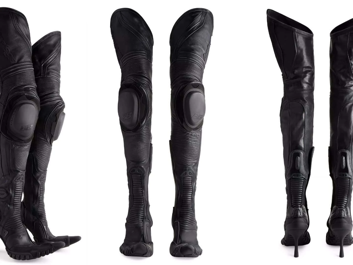 靴 balenciaga bikerboots size 42 Bulldozer Harness leather biker boots in black - Balenciaga