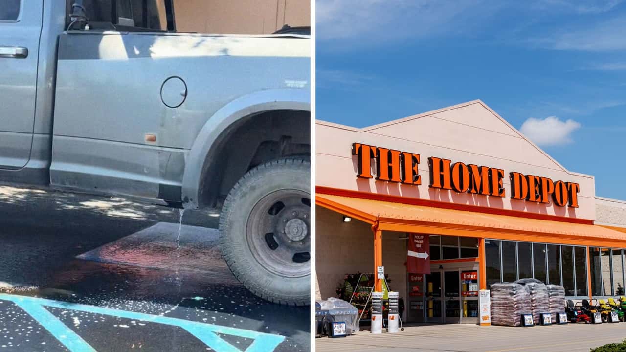 Man goes to Home Depot. Then he returns to find his truck spewing diesel fuel
