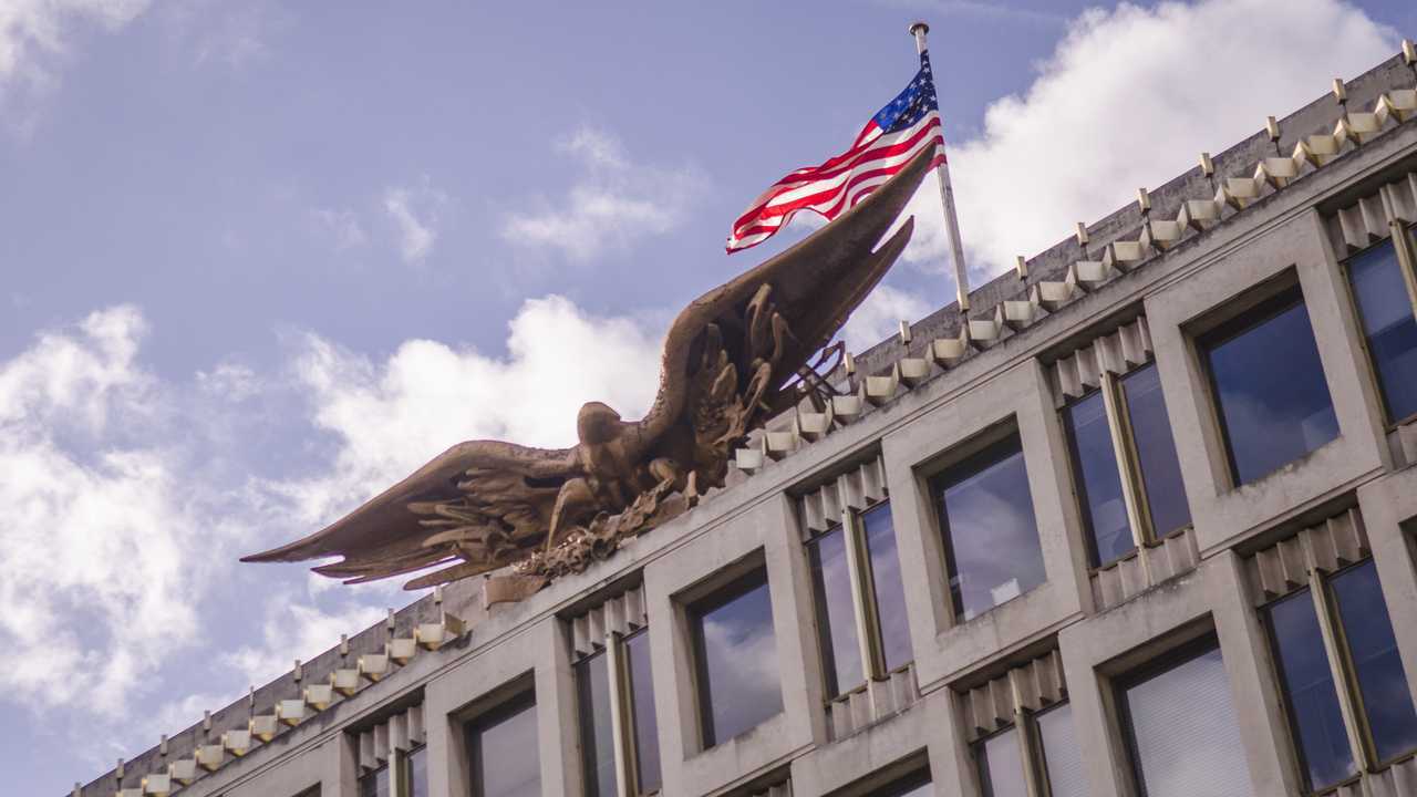 American Embassy located in Grosvenor Square Mayfair London