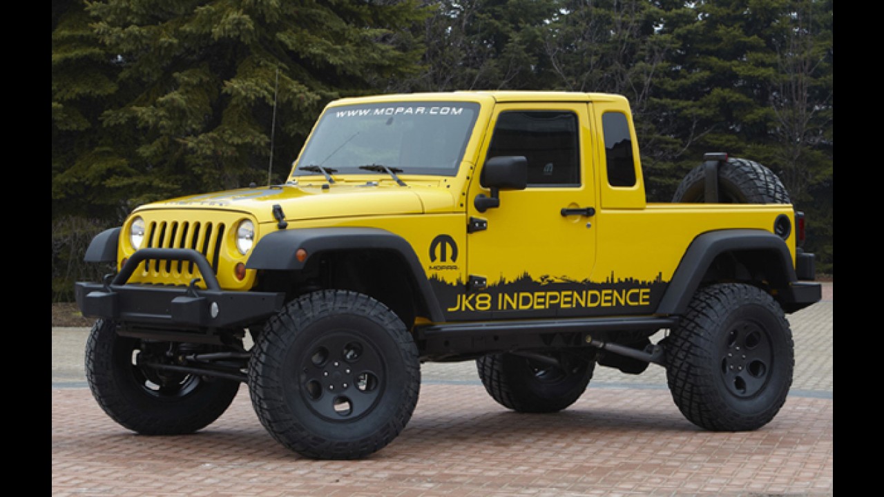 Jeep Wrangler vira picape em pacote de transformações da Mopar
