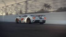 2021 Ford GT Heritage Edition rear running shot