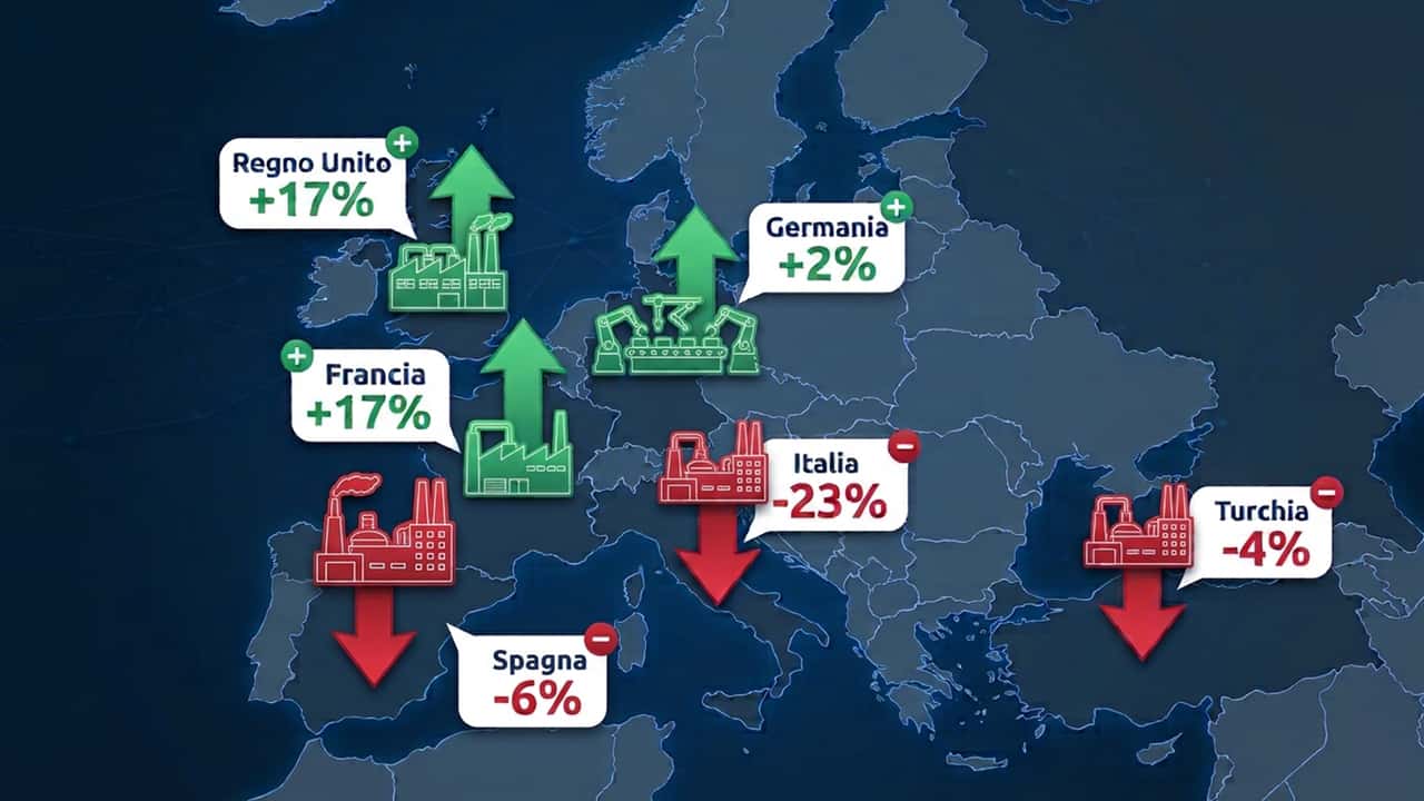 La produzione di auto in Europa
