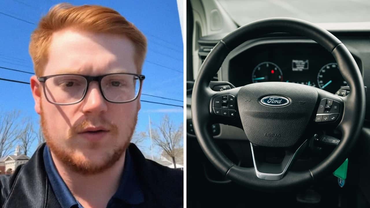 Man gets into his Ford. Then he realizes his key fob has a hidden feature