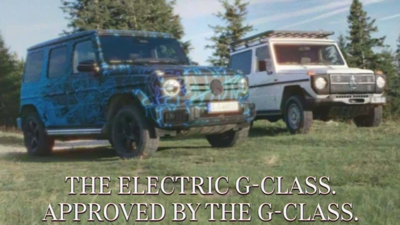 Electric Mercedes G-Class travels in time to meet ancestor in new teaser