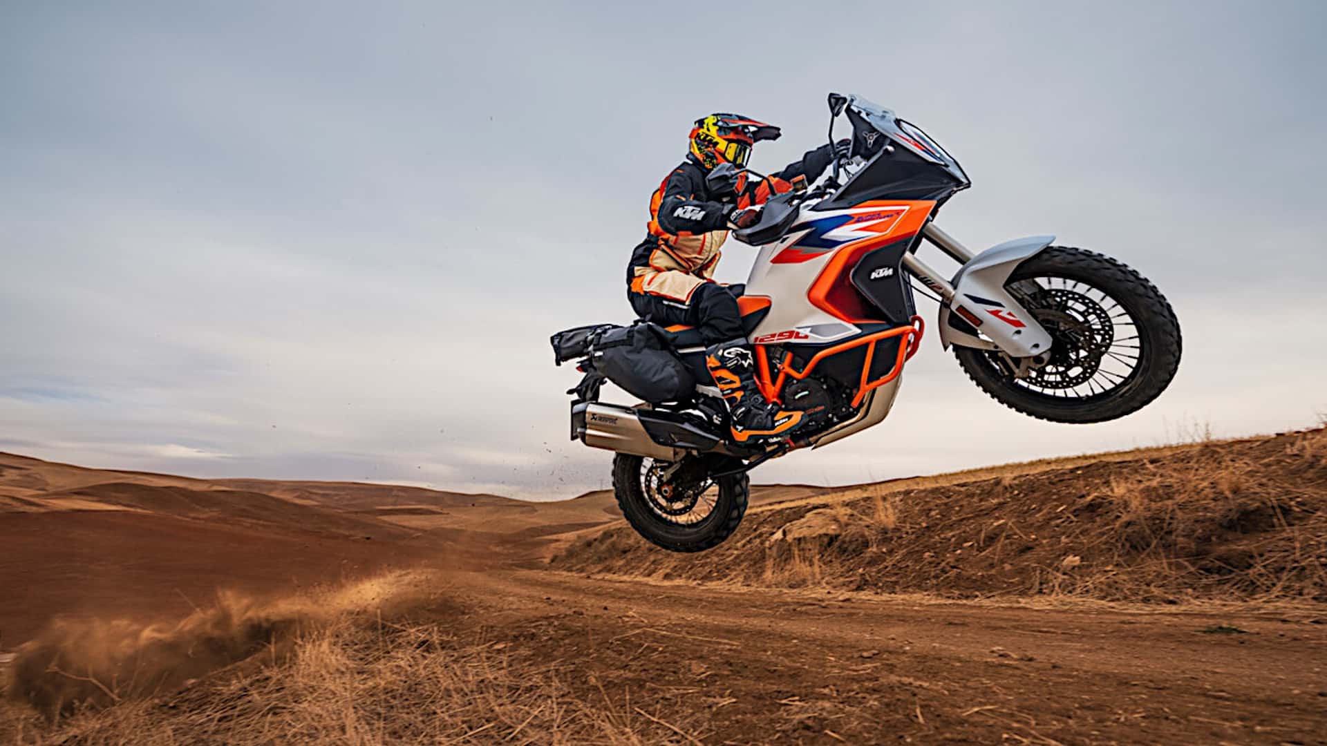 Manubrio Accossato Arancione Per KTM Super Adventure 1290 – Piega Alta, Alluminio, Diametro 28,5 Mm