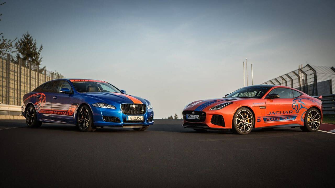 Jaguar XJR575 and F-Type SVR Nurburgring taxis
