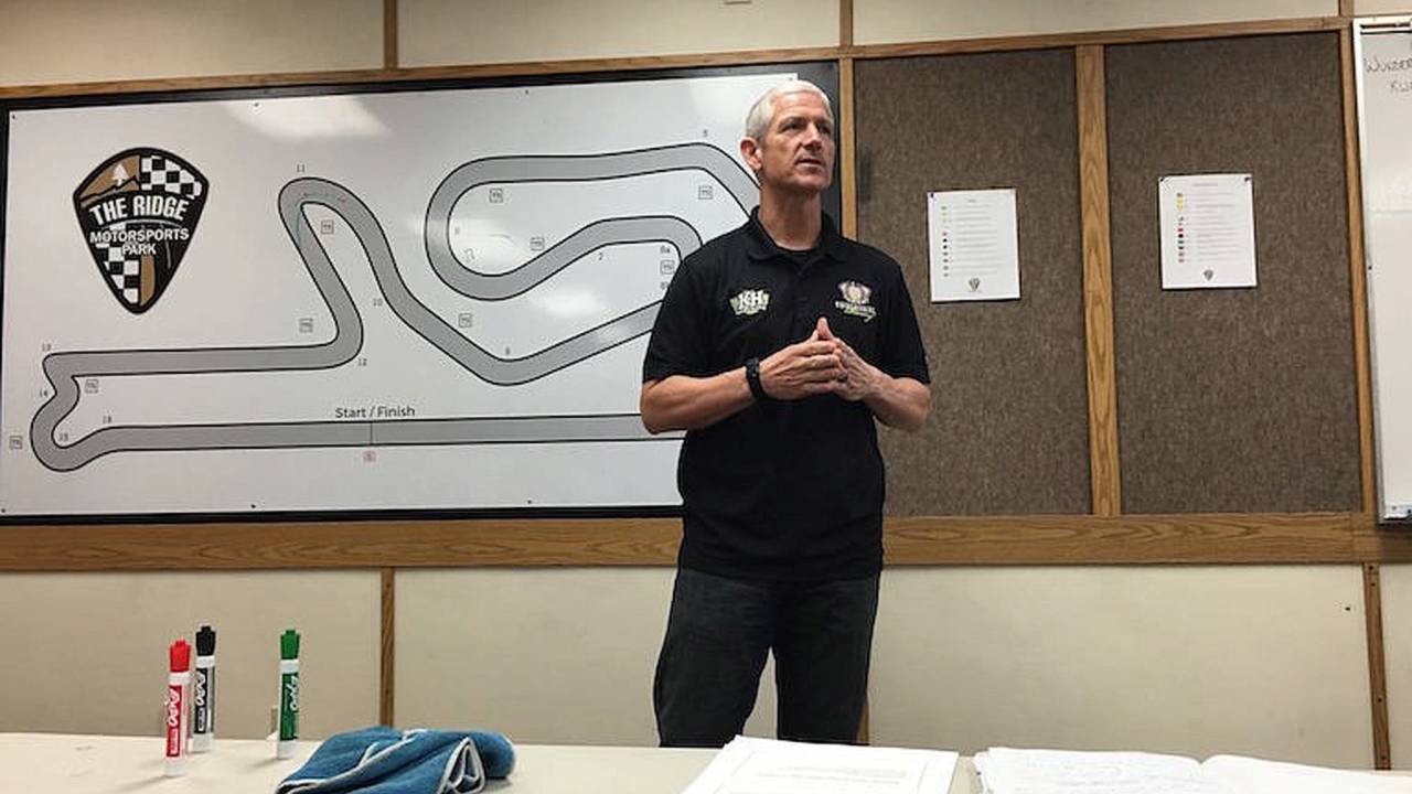 Ken lays it out for a class of riders.