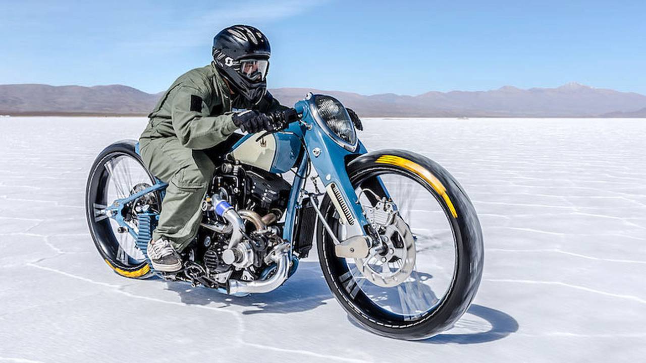 The Cheetah in action on the salt flats