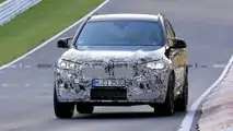 2021 BMW X3 M erstes Spionagefoto (vordere Dreiviertel)