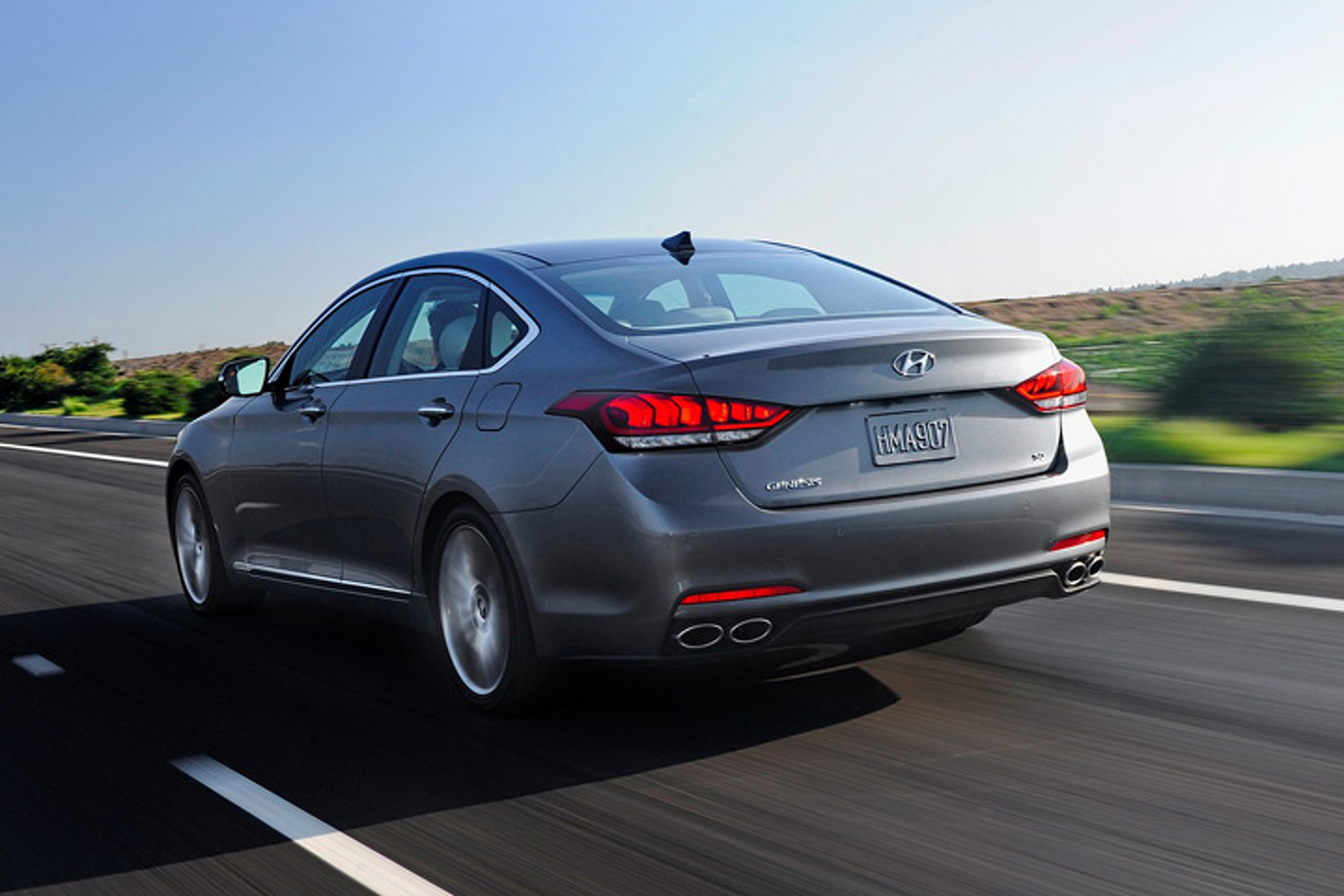 The 2015 Hyundai Genesis Anticipates and Slows for Speed Cameras