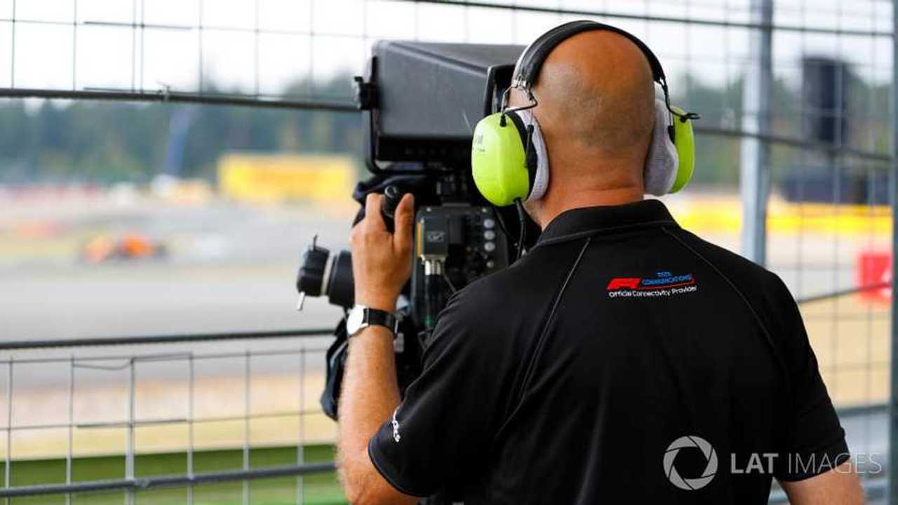 TV cameraman at work during German GP 2018