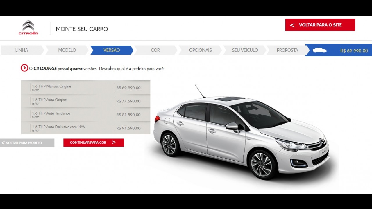 Citroën C4 Lounge 2017: somente motor 1.6 THP e preço inicial de R$ 69.990