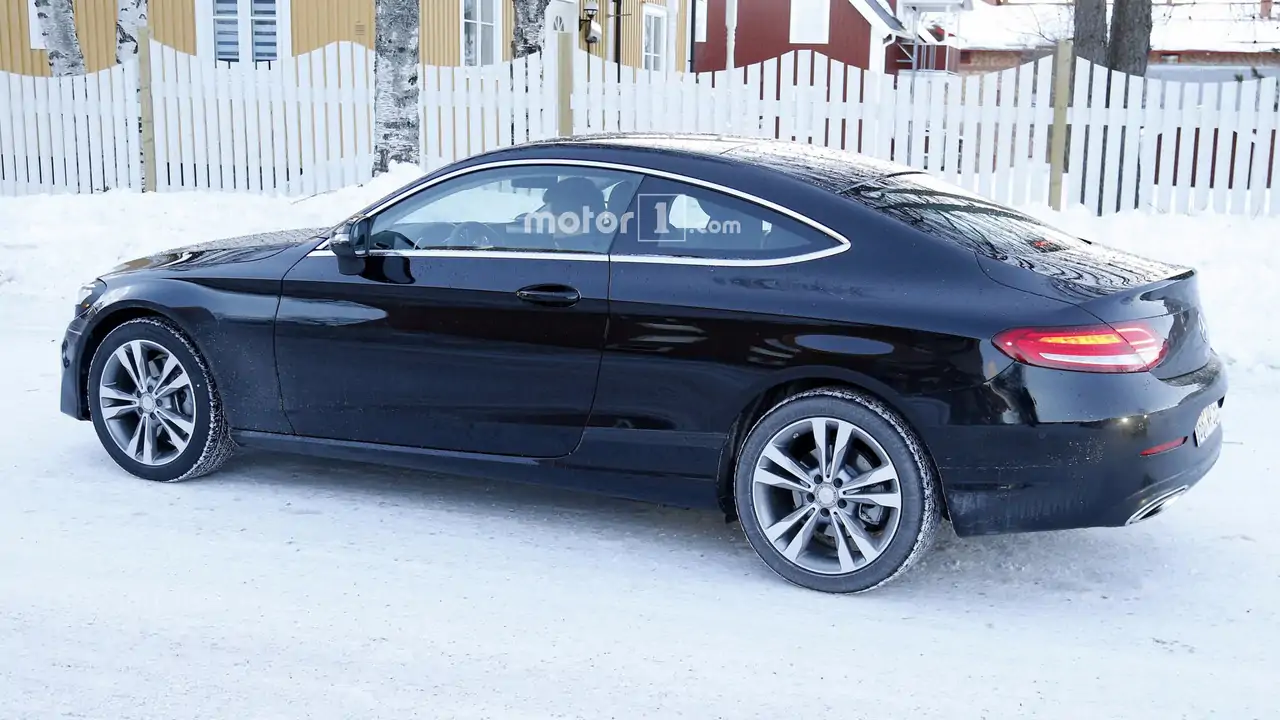 Mercedes C Class Coupe Facelift Spied With New Headlights