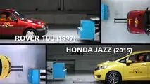 Euro NCAP Rover 100 and Honda Jazz crash test