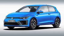 VW Golf 8 three-door rendering