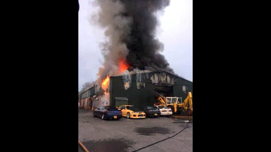Nissan GT-R shop burns