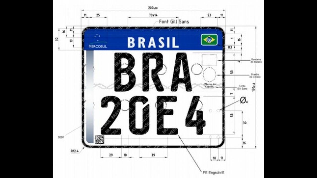 Denatran apresenta novas placas padrão Mercosul que vigoram em 2016