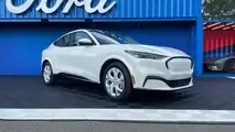 2022 Ford Mustang Mach-E Ice White Edition Side View Live Photo