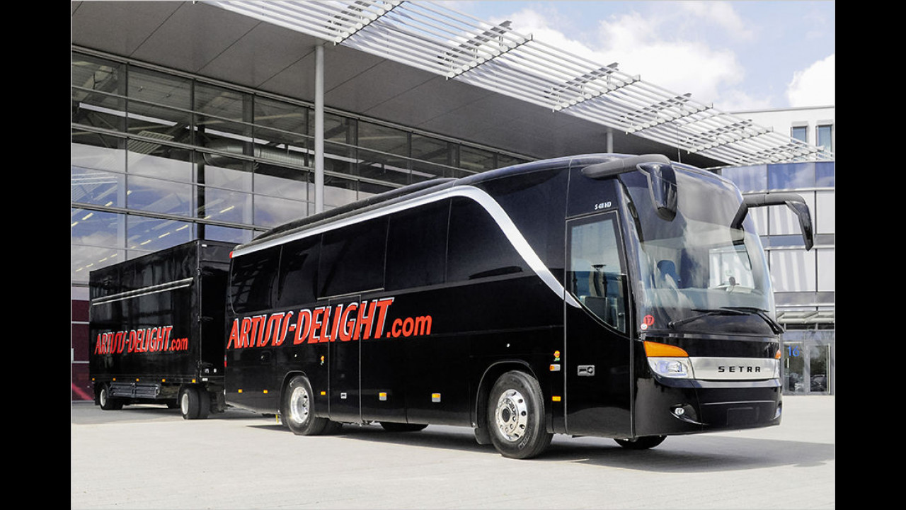 Mit dem Setra auf Tournee