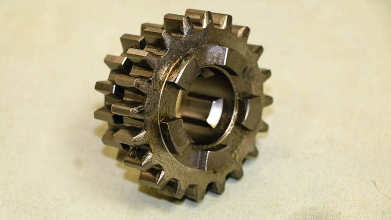 The slider gear turns with the mainshaft and can slide back and forth to mate with different gears.