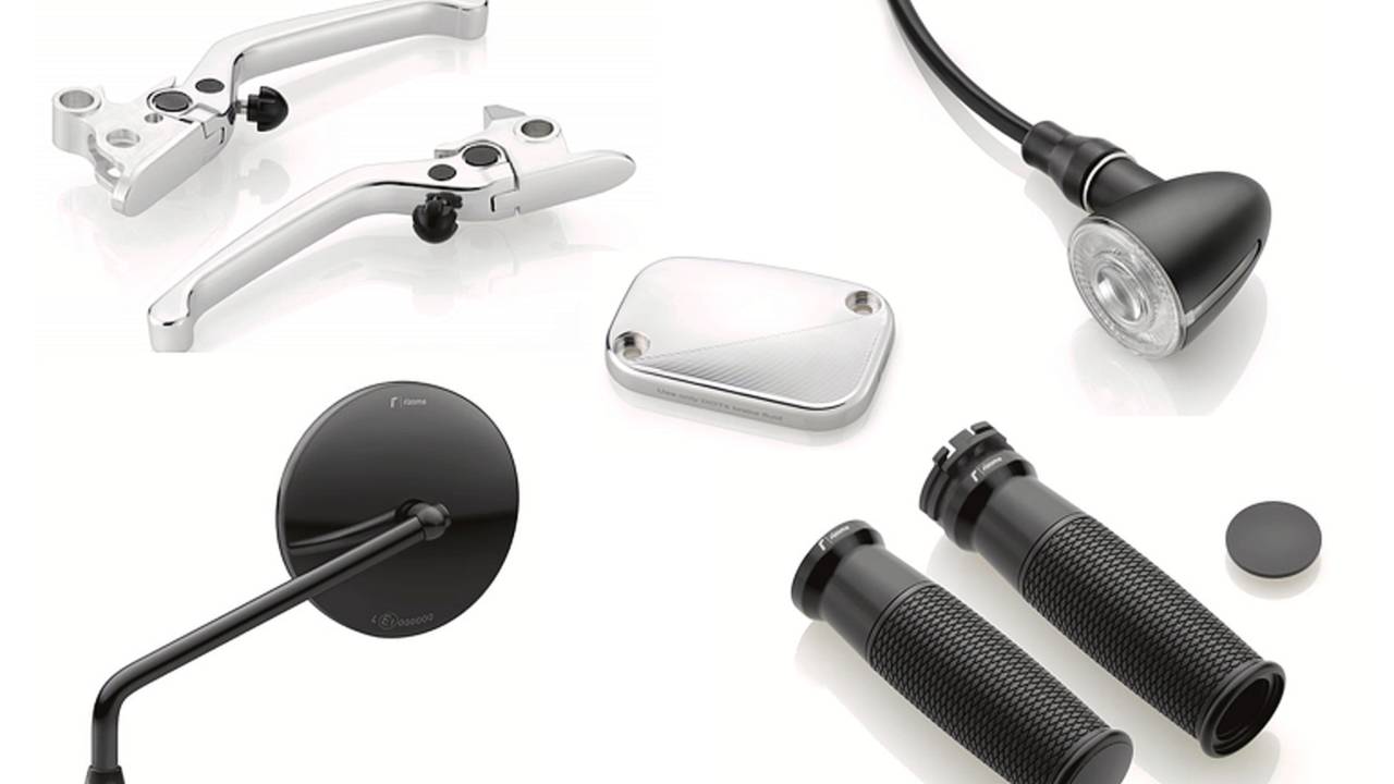 Rizoma levers, reservoir cap, grips, signals, and mirrors for the 2018 Softail family