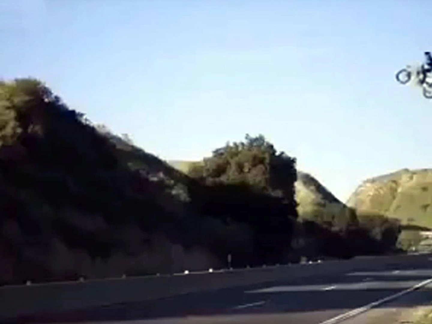 dirt bike jump highway 60 freeway California footage