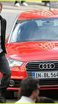 Justin Timberlake filming commercial in Los Angeles for 2011 Audi A1