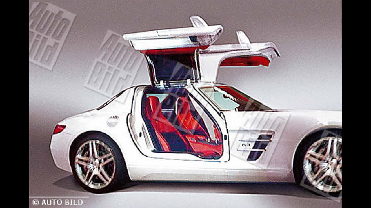 Revista revela o novo Mercedes-Benz SLS AMG Gullwing e suas portas estilo "asa de gaivota"