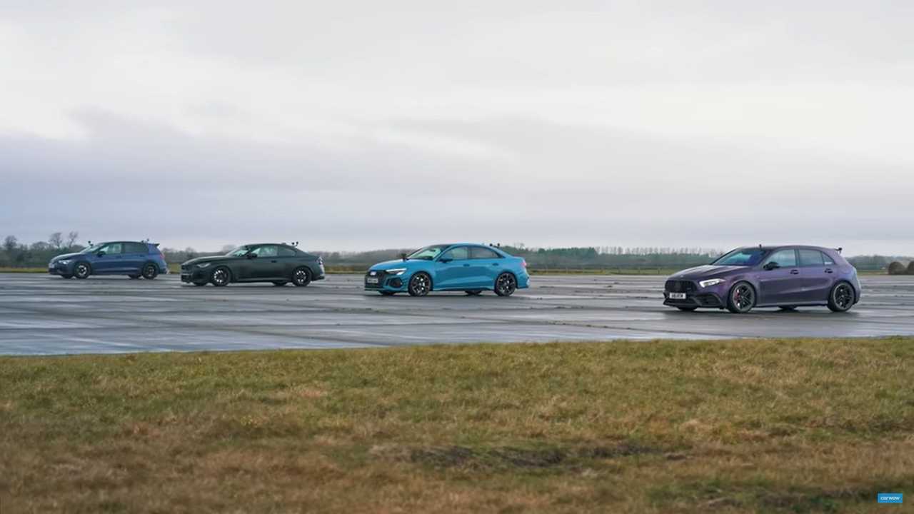 Modifiyeli BMW M240i, Audi RS3, AMG A45 ve Golf R drag yarışında