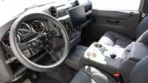 Project Ghost classic Land Rover Defender 110 EV restomod interior dashboard overview