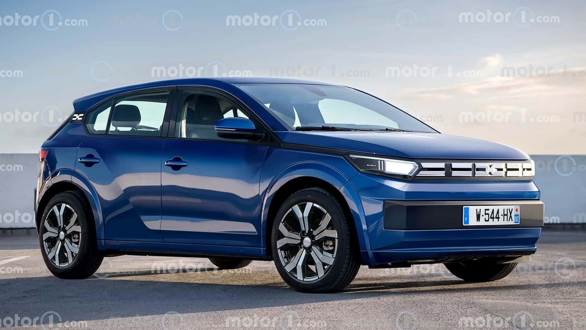 Sandero EV futura versão elétrica tem visual antecipado em projeção