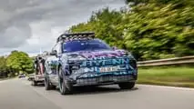 Porsche Cayenne Electric attracts classic car trailers