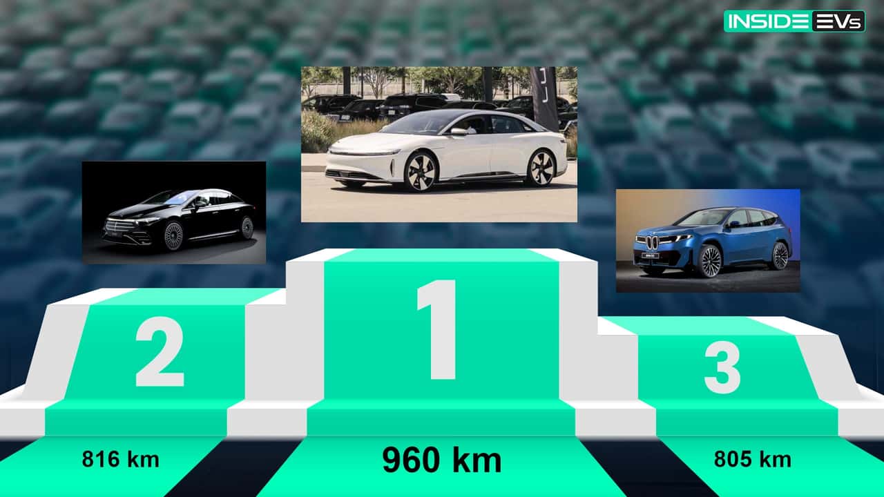 Die drei Elektroautos mit der größten Reichweite (Collage)