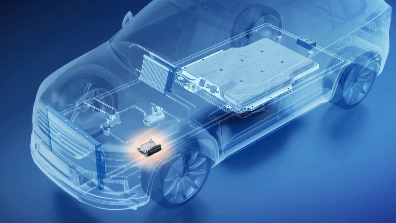 Röntgenbild: Der Heated Chiller von Webasto in einem Elektroauto