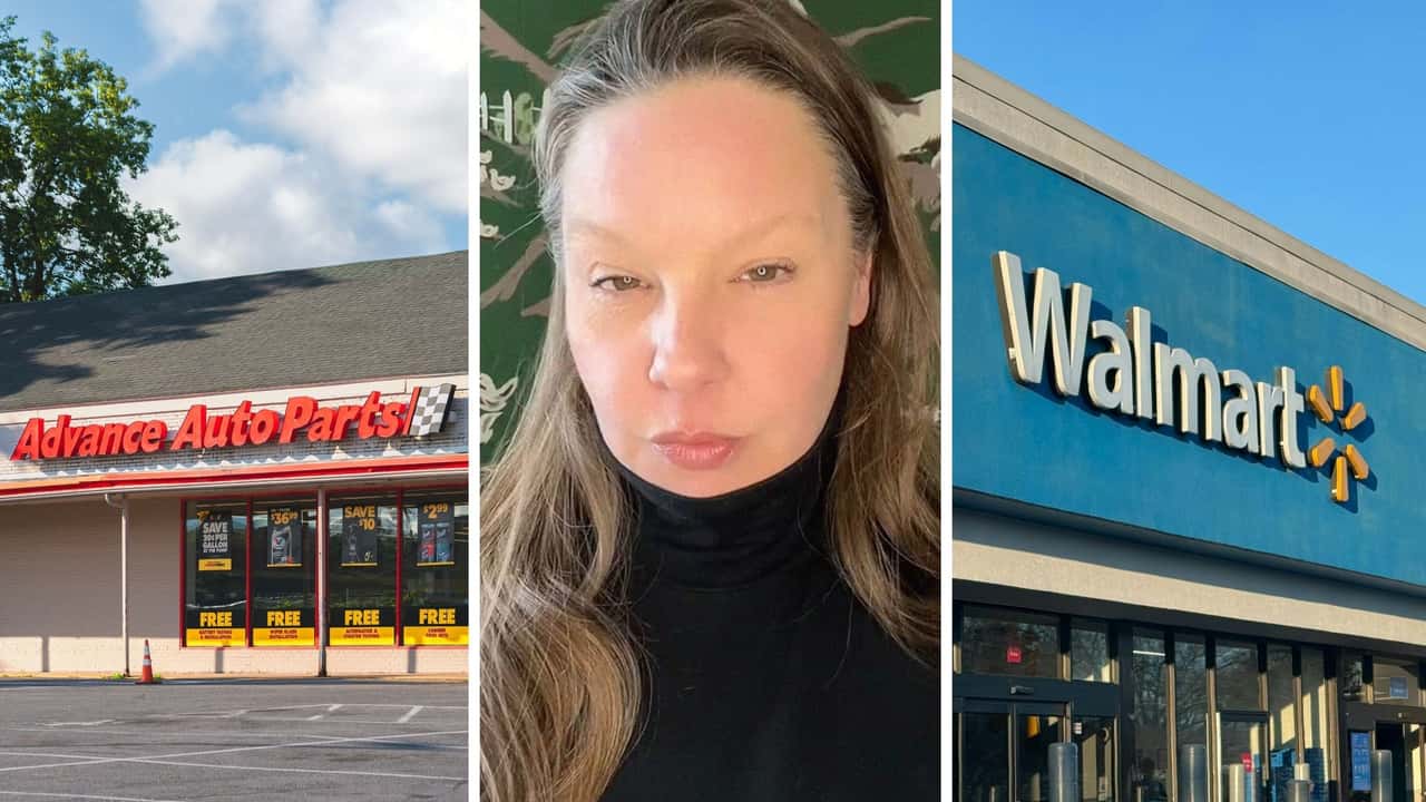 Woman gets her oil changed at Walmart