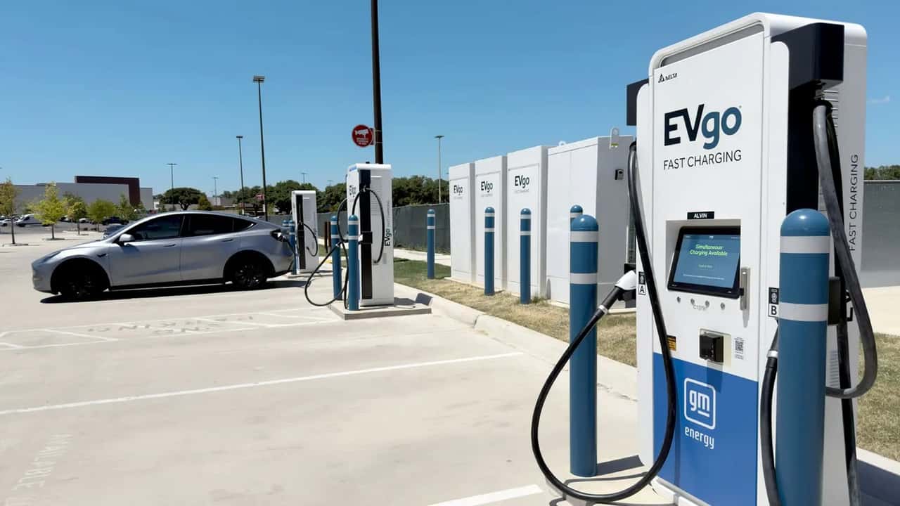 EVgo charging station at a shopping center