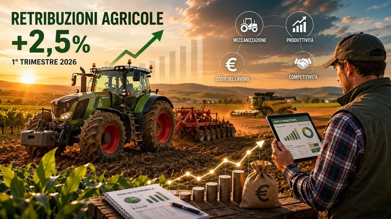 Agricoltura: retribuzioni +2,5%, impatto su meccanizzazione