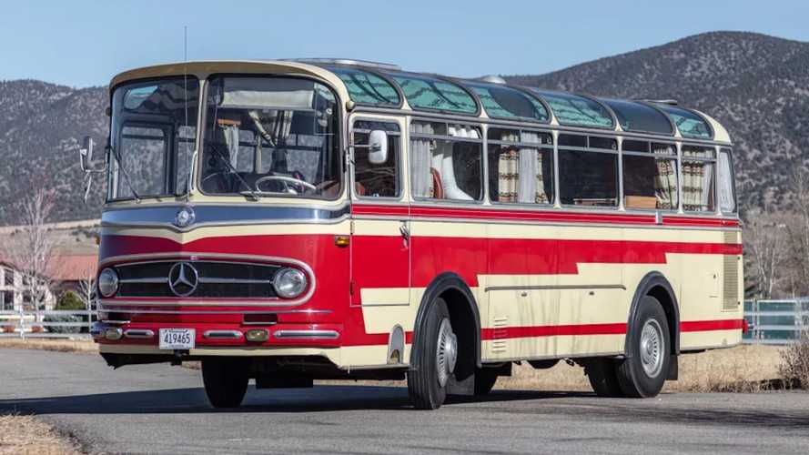 Classic Mercedes-Benz motorhome once carried a Swiss hockey team