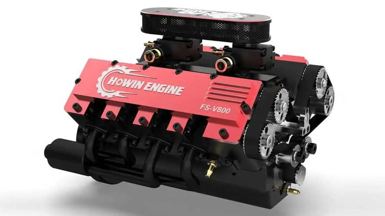 Tiny V8 Model Engine Runs On Nitro 