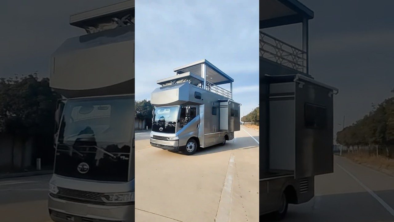 BYD Light Truck Camper Conversion: Dual Pop-Top + Side Expansion #newchinaev #motorhome #rv #rvlife