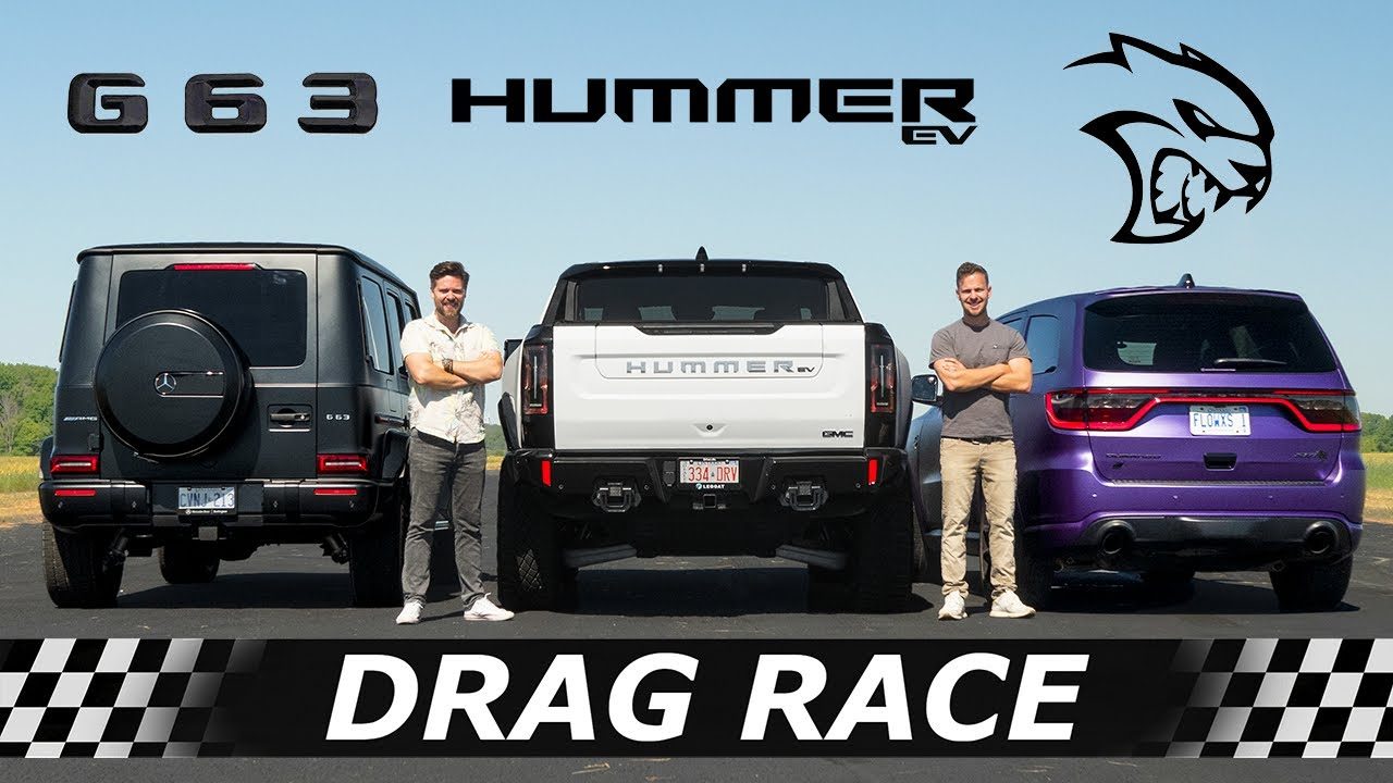 2022 Hummer EV vs Durango Hellcat vs Mercedes-AMG G63 // DRAG & ROLL RACE