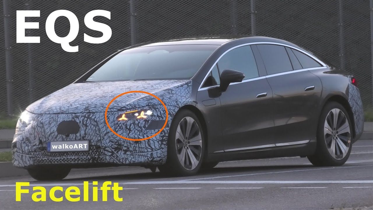 Mercedes Erlkönig EQS Facelift Prototype 800 Volt-Technik & neues Scheinwerfer-Design * 4K SPY VIDEO